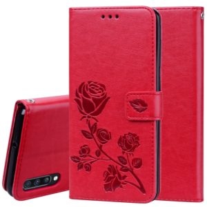 Rose Embossed Horizontal Flip PU Leather Case for Galaxy A70, with Holder & Card Slots & Wallet (Red) (OEM)