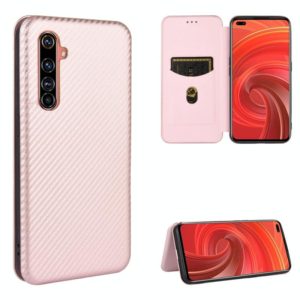 For OPPO Realme X50 Pro / X50 Pro 5G Carbon Fiber Texture Horizontal Flip TPU + PC + PU Leather Case with Card Slot(Pink) (OEM)