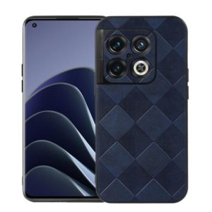 For OnePlus 10 Pro 5G Weave Plaid PU Phone Case(Blue) (OEM)