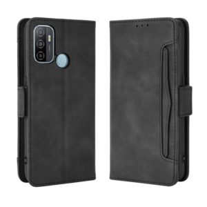 For OPPO A53 2020 / A53S 2020 / A33 Wallet Style Skin Feel Calf Pattern Leather Case with Separate Card Slot(Black) (OEM)