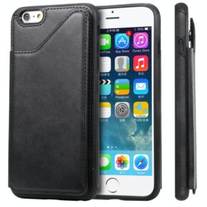 For iPhone 6 Plus Shockproof Calf Texture Protective Case with Holder & Card Slots & Frame(Black) (OEM)