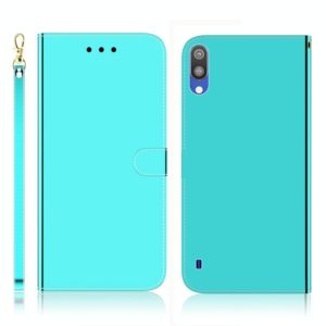 For Galaxy A10 / M10 Imitated Mirror Surface Horizontal Flip Leather Case with Holder & Card Slots & Wallet & Lanyard(Mint Green) (OEM)