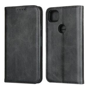For Google Pixel 4a 4G Calf Texture Magnetic Horizontal Flip Leather Case with Holder & Card Slots & Wallet(Black) (OEM)