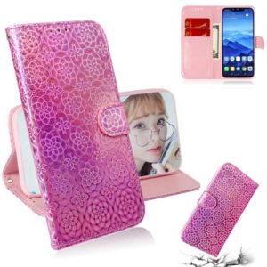 For Huawei Mate 20 Lite Solid Color Colorful Magnetic Buckle Horizontal Flip PU Leather Case with Holder & Card Slots & Wallet & Lanyard(Pink) (OEM)