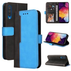 For Samsung Galaxy A50 / A30s / A50s Business Stitching-Color Horizontal Flip PU Leather Case with Holder & Card Slots & Photo Frame(Blue) (OEM)