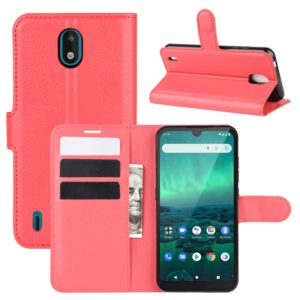 For Nokia 1.3 Litchi Texture Horizontal Flip Protective Case with Holder & Card Slots & Wallet(Red) (OEM)