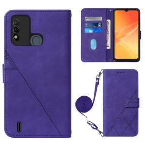 For Itel P37/Vision 2S/P651L Crossbody 3D Embossed Flip Leather Phone Case(Purple) (OEM)