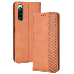 For Sony Xperia 10 IV Magnetic Buckle Retro Texture Leather Phone Case(Brown) (OEM)