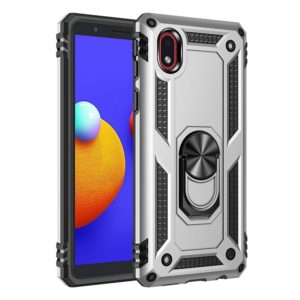 For Samsung Galaxy M01 Core Shockproof TPU + PC Protective Case with 360 Degree Rotating Holder(Silver) (OEM)
