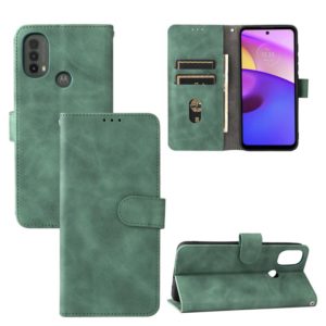 For Motorola Moto E20 / E30 / E40 Skin Feel Magnetic Horizontal Flip Phone Leather Case with Holder & Card Slots & Wallet(Green) (OEM)