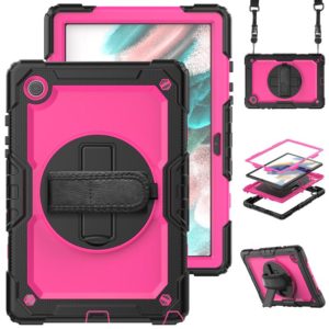 For Samsung Galaxy Tab A8 10.5 2021 X200 / X205 Silicone + PC Tablet Case(Rose Red + Black) (OEM)