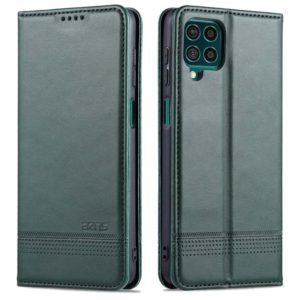 For Samsung Galaxy M62 / F62 AZNS Magnetic Calf Texture Horizontal Flip Leather Case with Card Slots & Holder & Wallet(Dark Green) (AZNS) (OEM)