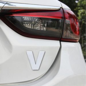 Car Vehicle Badge Emblem 3D English Letter V Self-adhesive Sticker Decal, Size: 4.5*4.5*0.5cm (OEM)