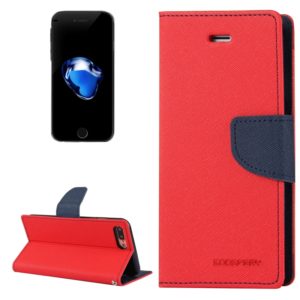 GOOSPERY FANCY DIARY for iPhone 8 Plus & 7 Plus Cross Texture Horizontal Flip Leather Case with Card Slots & Wallet & Holder(Red) (GOOSPERY) (OEM)