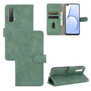 For OPPO Realme X50 / X50 5G Solid Color Skin Feel Magnetic Buckle Horizontal Flip Calf Texture PU Leather Case with Holder & Card Slots & Wallet(Green) (OEM)