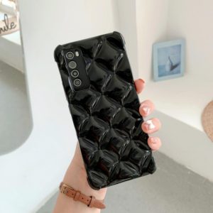 For Huawei nova 7 5G Candy Color Elegant Rhombic Texture TPU Phone Case(Black) (OEM)