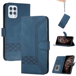 For Motorola Edge S / G100 Cubic Skin Feel Flip Leather Phone Case(RoyalBlue) (OEM)