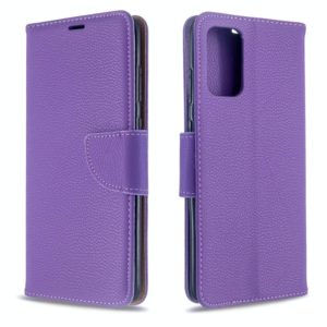 For Galaxy S20 Ultra Litchi Texture Pure Color Horizontal Flip PU Leather Case with Holder & Card Slots & Wallet & Lanyard(Purple) (OEM)
