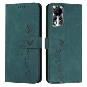 For Infinix Hot 11s NFC Skin Feel Heart Pattern Leather Phone Case(Green) (OEM)
