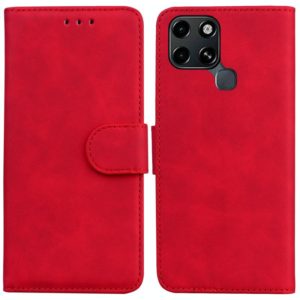 For Infinix Smart 6 Skin Feel Pure Color Flip Leather Phone Case(Red) (OEM)