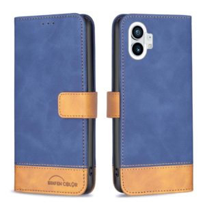 For Nothing Phone 1 BF11 Color Matching Skin Feel Leather Phone Case(Blue) (OEM)