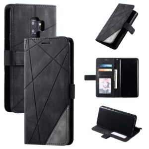 For Samsung Galaxy S9 Plus Skin Feel Splicing Horizontal Flip Leather Case with Holder & Card Slots & Wallet & Photo Frame(Black) (OEM)