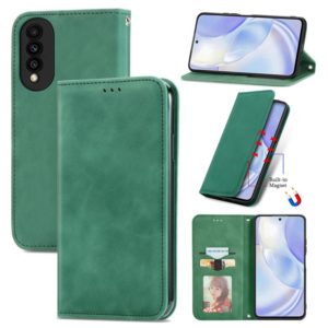 For Huawei nova 8 SE Youth Retro Skin Feel Business Magnetic Horizontal Flip Leather Case with Holder & Card Slots & Wallet & Photo Frame(Green) (OEM)
