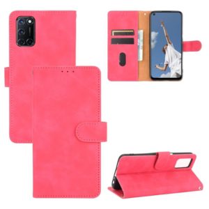 For OPPO A52 / A72 / A92 Solid Color Skin Feel Magnetic Buckle Horizontal Flip Calf Texture PU Leather Case with Holder & Card Slots & Wallet(Rose Red) (OEM)