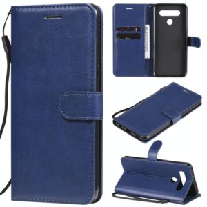 For LG K41S / K51S Solid Color Horizontal Flip Protective Leather Case with Holder & Card Slots & Wallet & Photo Frame & Lanyard(Blue) (OEM)