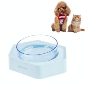 Pet Inclined Mouth Anti-tipping Dog and Cat Plastic Bowl Water Dispenser, Style:Single Bowl(Blue) (OEM)