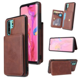 For Huawei P30 Pro Calf Texture Magnetic Phone Case(Coffee) (OEM)