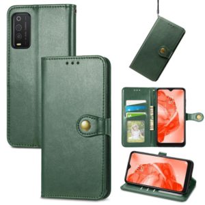For TCL 205 Solid Color Leather Buckle Phone Case(Green) (OEM)