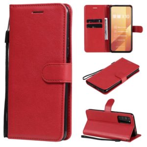 For Huawei Honor X10 Solid Color Horizontal Flip Protective Leather Case with Holder & Card Slots & Wallet & Photo Frame & Lanyard(Red) (OEM)