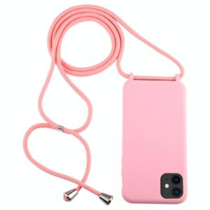For iPhone 11 Candy Color TPU Protective Case with Lanyard(Pink) (OEM)