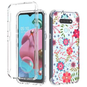 For LG K51 2 in 1 High Transparent Painted Shockproof PC + TPU Protective Case(Small Floral) (OEM)
