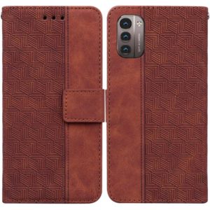 For Nokia G11 / G21 Geometric Embossed Leather Phone Case(Brown) (OEM)