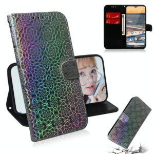For Nokia 5.3 Solid Color Colorful Magnetic Buckle Horizontal Flip PU Leather Case with Holder & Card Slots & Wallet & Lanyard(Silver) (OEM)