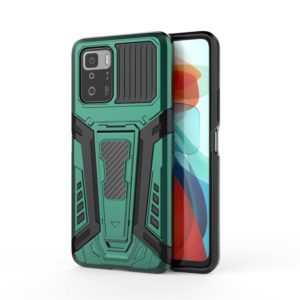 For Xiaomi Redmi Note 10 Pro 5G War Chariot Series Armor All-inclusive Shockproof PC + TPU Protective Case with Invisible Holder(Green) (OEM)