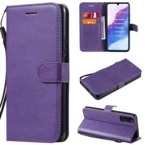 For Huawei Enjoy Z Solid Color Horizontal Flip Protective Leather Case with Holder & Card Slots & Wallet & Photo Frame & Lanyard(Purple) (OEM)