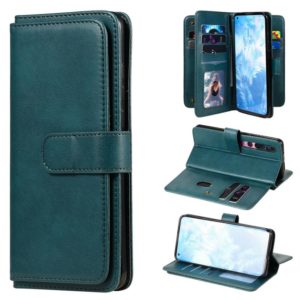 For Xiaomi Mi 10 / 10 Pro Multifunctional Magnetic Copper Buckle Horizontal Flip Solid Color Leather Case with 10 Card Slots & Wallet & Holder & Photo Frame(Dark Green) (OEM)