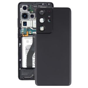 For Samsung Galaxy S21 Ultra 5G Battery Back Cover with Camera Lens Cover (Black) (OEM)