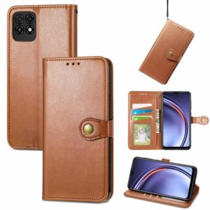 For Huawei Maimang 10 SE Solid Color Leather Buckle Phone Case with Lanyard & Photo Frame & Card Slot & Wallet & Stand Function(Brwon) (OEM)