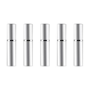 Portable Mini Refillable Glass Perfume Fine Mist Atomizers with Metallic Exterior, 5ml (Silver) (OEM)