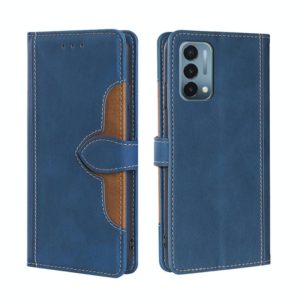 For OnePlus Nord N200 5G Skin Feel Straw Hat Magnetic Buckle Leather Phone Case(Blue) (OEM)