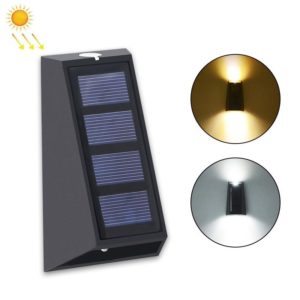 2 PCS N771 Solar Wall Light Up And Down Lights Outdoor Wall Lights Garden Light(Warm+White Light) (OEM)