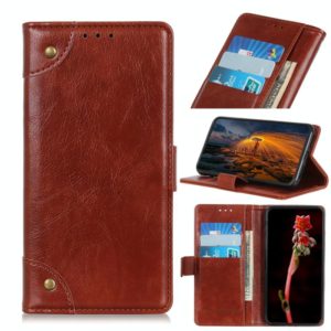 For Samsung Galaxy S20 FE 5G / S20 Fan Edition / S20 Lite Copper Buckle Nappa Texture Horizontal Flip Leather Case with Holder & Card Slots & Wallet(Brown) (OEM)