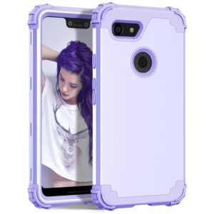 For Google Pixel 3 XL 3 in 1 Shockproof PC + Silicone Protective Case(Purple) (OEM)