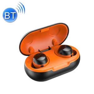TWS-22 Bluetooth 5.0 In-Ear Sports Waterproof Noise Cancelling Touch Control Mini Headphones(Orange) (OEM)
