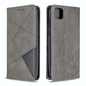 For Huawei Y5P / Honor 9S Rhombus Texture Horizontal Flip Magnetic Leather Case with Holder & Card Slots & Wallet(Grey) (OEM)