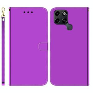 For Infinix Smart 6 Imitated Mirror Surface Horizontal Flip Leather Phone Case(Purple) (OEM)